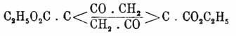 а бесцветная — формуле диоксикислоты, но такое объяснение не подтверждается опытными данными, так как все реакции указывают, что эта кислота имеет два гидроксила (дает эфиры с йодюрами спиртов и хлористым ацетилом) и не имеет кетонных групп, потому что не соединяется ни с фенилгидразином, ни с гидроксиламином. Ввиду этих свойств, еще нельзя с уверенностью высказаться о строении диокситерефталевой кислоты. Может быть, что она принадлежит к типу хинолов, химия которых только в последнее время начала разрабатываться Бамбергером, Цинке и Ауэрсом, которым удалось установить переходный характер этих соединений, имеющих много общих черт с диокситерефталевой кислотой. Если действительно окажется, что эта кислота относится к производным хинолов, то в таком случае она должна обладать формулой строения