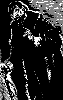 Р. Я. Кальо. Иллюстрация к комедии У. Шекспира «Венецианский купец». Ксилография. 1962.