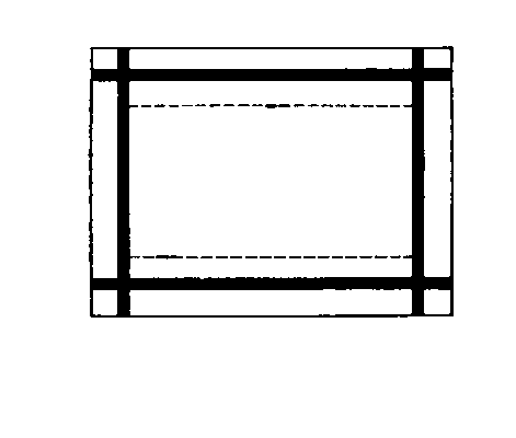 Рис. 3. Ограничительные риски (пунктирные линии) на видоискателе киносъёмочного аппарата для скрытого кашетирования.