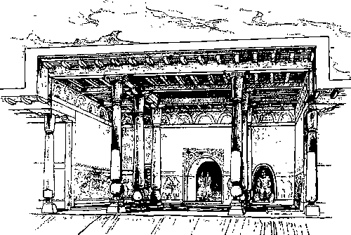 Храм древнего Пенджикента. 7—8 вв. Реконструкция В. Л. Ворониной.