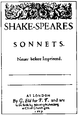 Шекспир У. «Сонеты». Лондон. 1609.