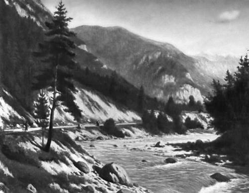 М. А. Ваннах. «Дорога в горах».1952. Кинотеатр «Победа». Нальчик.
