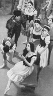 Сцена из балета «Жизель» А. Адана (Жизель — А. Алонсо). Национальный балет Кубы. 1972.