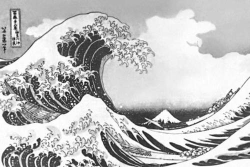 Япония. Искусство 18—20 вв. К. Хокусай. «Волна». Цветная гравюра на дереве. 1820-е гг.