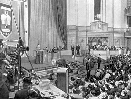 Принятие национальным конгрессом народных сил ОАР Хартии национальных действий. Каир. 30 июня 1962.