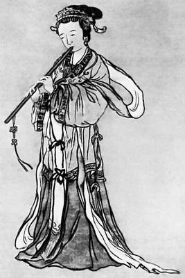 Тан Инь. «Женщина, играющая на флейте». Шёлк, тушь, водяные краски. 1522.