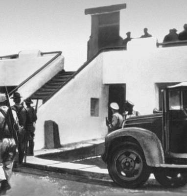 Казармы Монкада (г. Сантьяго-де-Куба) после штурма 26 июля 1953.
