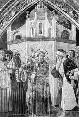 Уччелло. «Диспут св. Стефана». Росписи собора в Прато. Приписывается Уччелло.