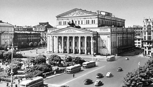 Bolshoi Theater.  The theater building.  1821-24.  Osip Bove, A. Mikhailov.  Rebuilt in 1855-56 AK Kavos.