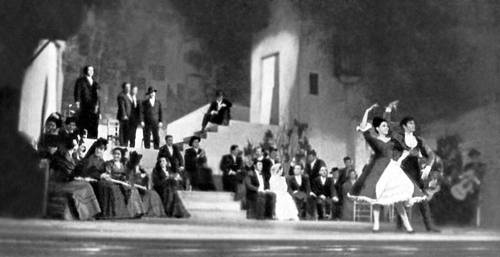 Сцена из оперы «Короткая жизнь» на музыку М. де Фальи. Театр «Сарсуэла». Мадрид. 1965.