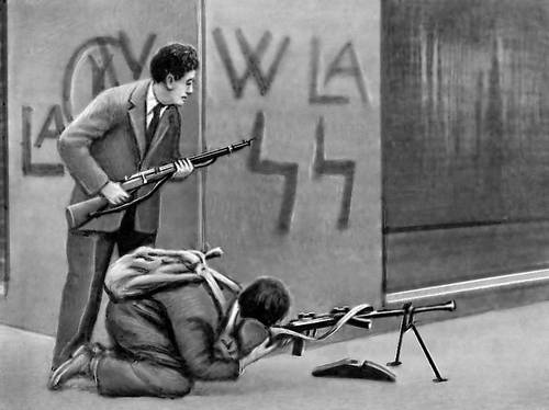 Бойцы народного Сопротивления на улицах Турина в день освободительного восстания. Апрель 1945.