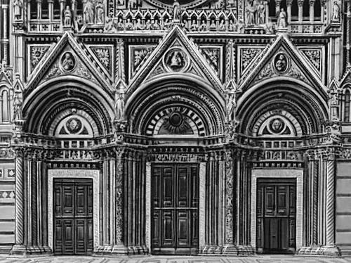 Джованни Пизано. Нижняя часть фасада собора в Сиене. 1284—99.
