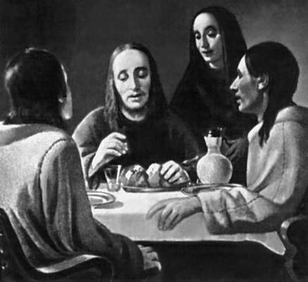 Подделка. Х. ван Мегерен. «Христос в Эммаусе». Начало 1930-х гг. Картина приписывалась Я. Вермеру Делфтскому.