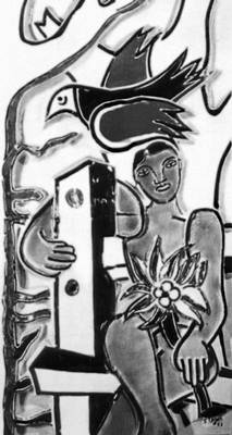 «Женщина с цветком и птицей». Керамический рельеф. 1953. Музей изобразительных искусств им. А. С. Пушкина.