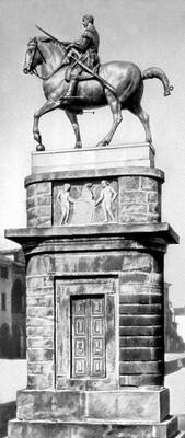Донателло. Памятник кондотьеру Гаттамелате в Падуе. Бронза, мрамор, известняк. 1447—53.