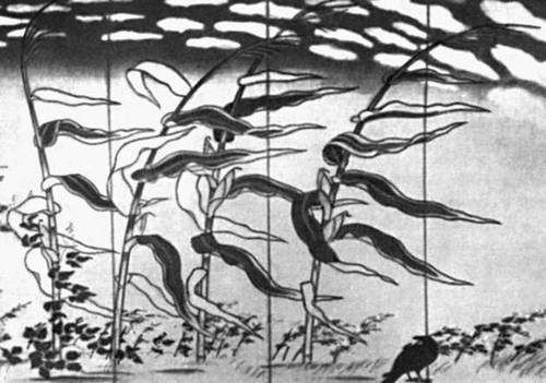 Япония. Искусство 18—20 вв. Х. Фукуда. «Маис». Живопись водяными красками по бумаге. 1929.