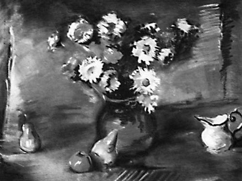 Л. Свемп. «Натюрморт с грушами и цветами». 1966. Собственность художника.