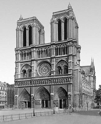 Собор Парижской богоматери. 1163—1257. Западный фасад.