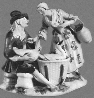 «Продавец гусей». Группа по модели И. И. Кендлера. Мейсенская 
фарфоровая мануфактура. Около 1735. Музей художественного ремесла. 
Лейпциг.