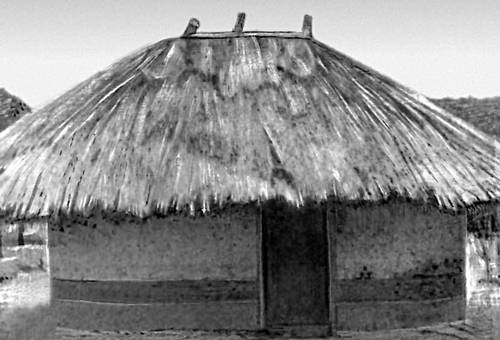 Танзания. Распространённый тип сельского жилища.