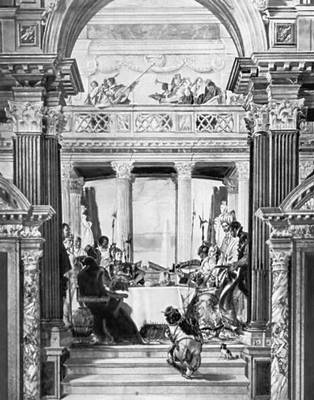 Дж. Б. Тьеполо. «Антоний и Клеопатра». Около 1750. Палаццо Лабиа. Венеция.