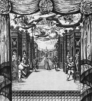 Театрально-декорационное искусство. Декорация теларийной сцены («парка») по Й. Фуртенбаху. 1640.