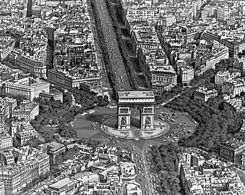 Париж. Площадь де Голля с триумфальной аркой (1806—37, архитектор Ж. Ф. Шальгрен).