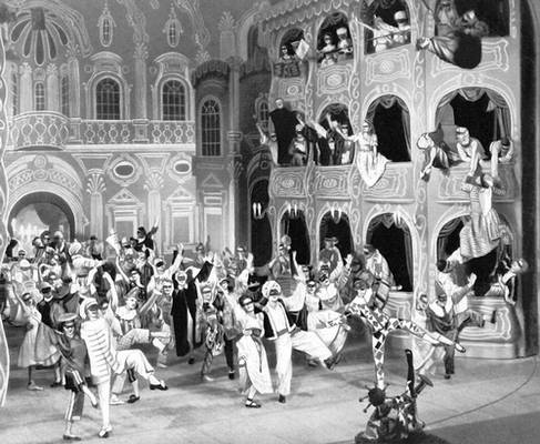 Сцена из оперы «Маскарад» К. Нильсена. Королевский театр. 1957.