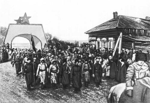 Вступление войск 5-й армии в Иркутск. Март. 1920.