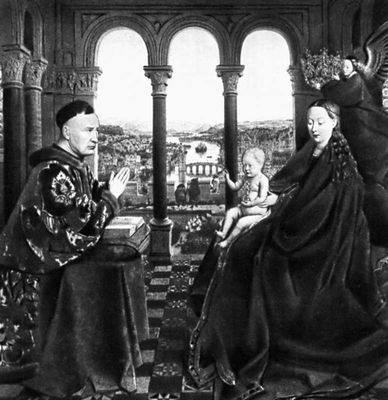 Ян ван Эйк. «Богоматерь канцлера Ролена». Ок. 1436. Лувр. Париж.