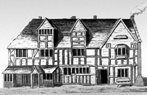 Первое известное изображение дома, где родился У. Шекспир.