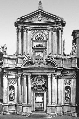 К. Фонтана. Фасад церкви Сан-Марчелло аль Корсо в Риме. 1862—83.