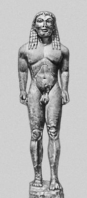 Полимед. Статуя Клеобиса. Мрамор. Ок. 600 до н. э. Археологический музей. Дельфы.