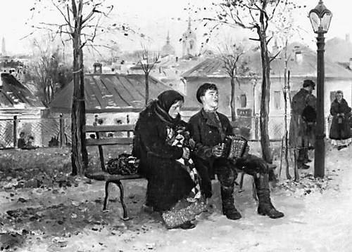 В. Е. Маковский. «На бульваре». 1886—87. Третьяковская галерея. Москва.