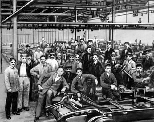 Один из цехов занятого рабочими завода «Ланча». Турин. Сентябрь 1920.
