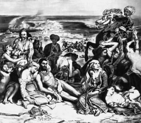 Э. Делакруа. «Резня на Хиосе». 1823—24. Лувр. Париж.