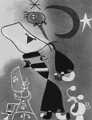 Х. Миро. «Женщина и птица в лунном свете». 1949. Галерея Тейт. Лондон.