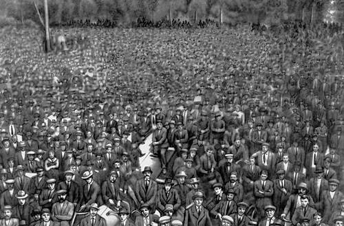 Митинг участников Виннипегской забастовки. 1919.