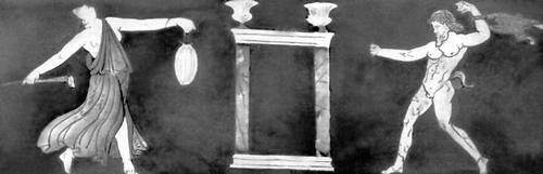 «Дионисийская сцена» (из Помпей). Шифер и мрамор. 1 в. Национальный музей. Неаполь.