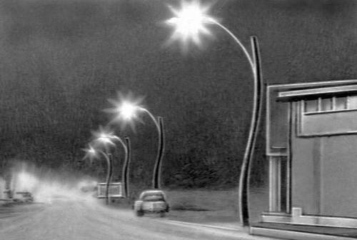 Современная деревянная архитектура. Уличные фонари в городе Маринетт (США). 1950—60-е гг.