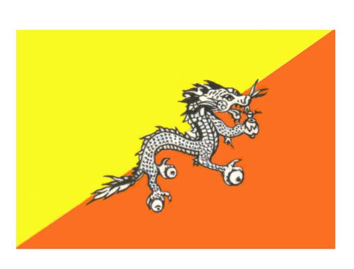 Флаг государственный. Бутан.