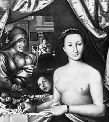 Франция. Изобразительное искусство 1 в. до н. э.—17 в. Ф. Клуэ. «Диана Пуатье». Ок. 1571. Национальная галерея искусства. Вашингтон.