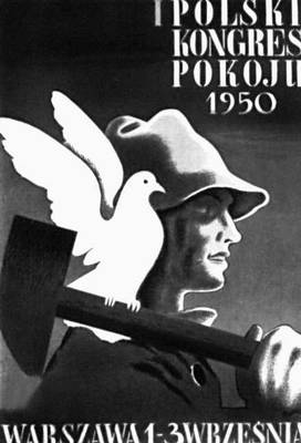 Плакат народной Польши. Т. Гроновский. «1-й польский конгресс мира». 1950.
