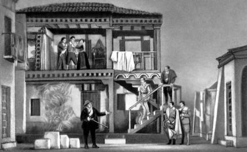 Сцена из спектакля «Саламейский алькад» П. Кальдерона де ла Барки. Театр «Эспаньоль». Мадрид.