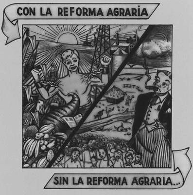 «С аграрной реформой и без неё». Плакат, выпущенный в 1953.