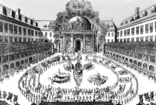 Австрийский театр. Конный балет во дворе королевского дворца в Вене. 1667.