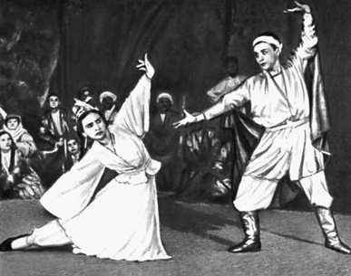Сцена из балета «Дильбар» А. С. Ленского. Таджикский театр оперы и балета им. С. Айни. 1957.