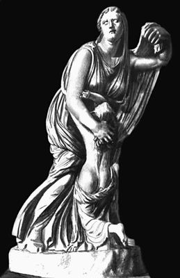 «Ниоба с младшей дочерью». Римская копия греческого оригинала 4 в. до н. э. Галерея Уффици. Флоренция.