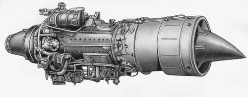 Рис. 2б. Турбовинтовой авиационный двигатель. Внешний вид.