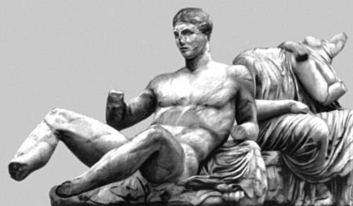 Фидий. Так называемый Тесей с Деметрой и Персефоной. Статуи восточного фронтона. Круг Фидия, детали убранства Парфенона на афинском Акрополе. Британский музей, Лондон. Мрамор.